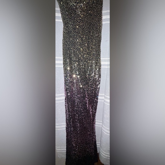 Faviana One Shoulder low back Sequin long Prom bridal formal Dress with … - Picture 4 of 8